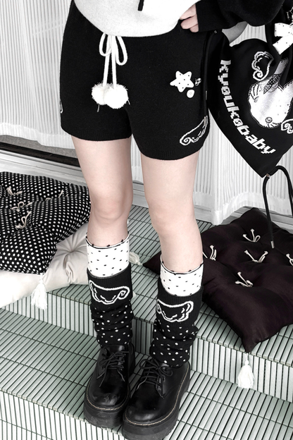 Hoodie Loose Top + Pants + Bag + Ribbon + Leg Warmers