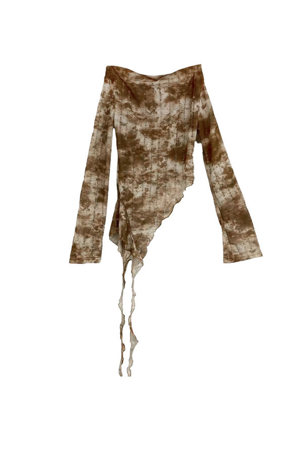 Retro Tie Dye Ruffle Top