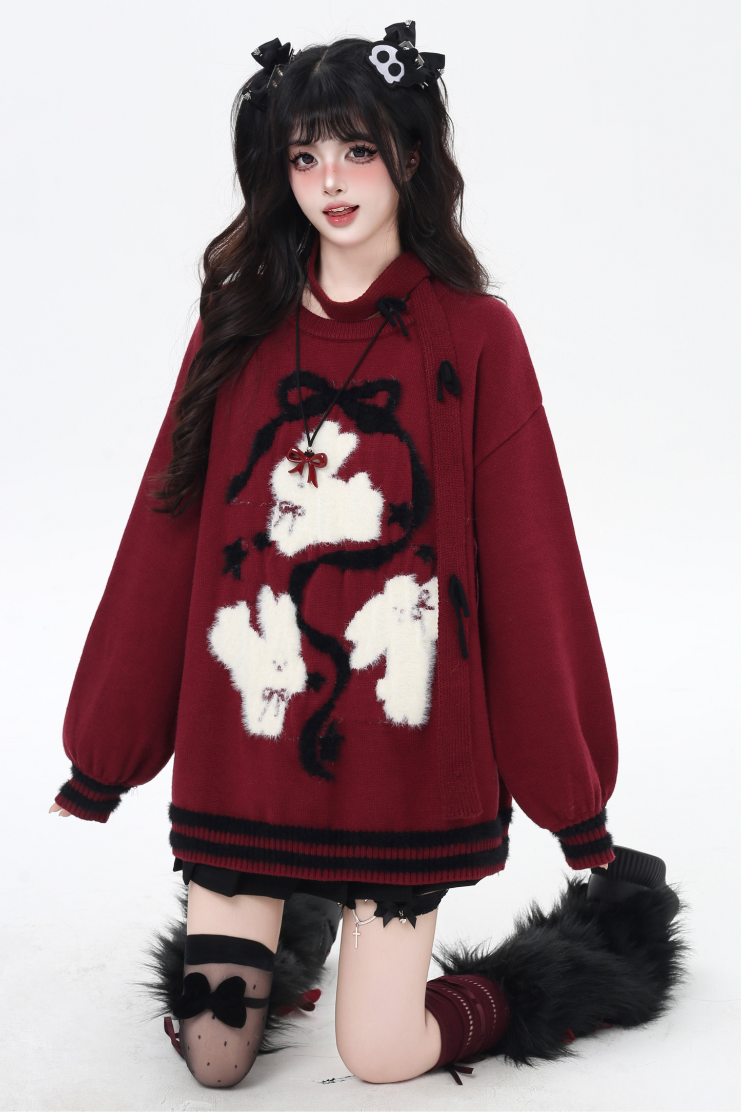 ラビットクルーネックプルオーバーニット