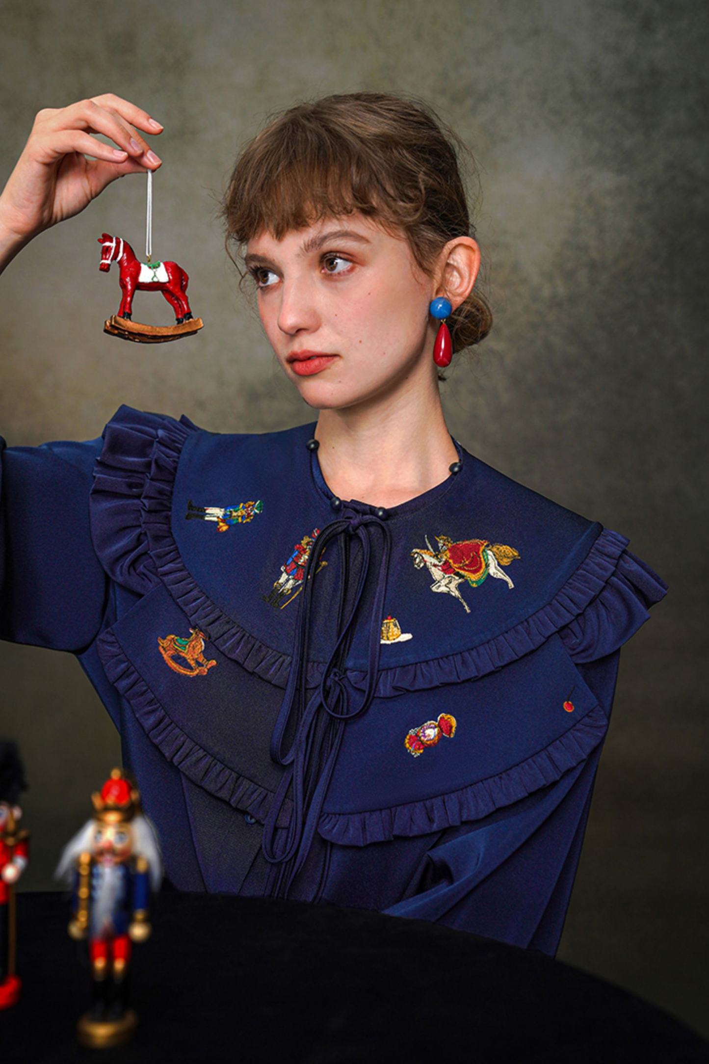 フレンチレトロショールデザインブラウス