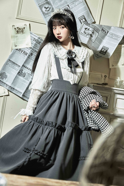 レトロスタイルロリータサスペンダースカート