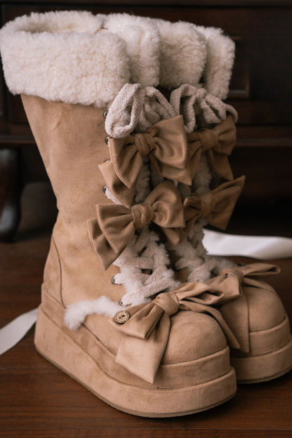 リボンロリータスノーブーツ