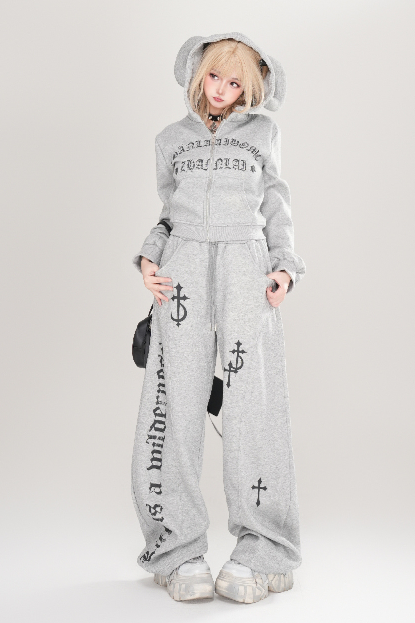 クロスルーズカジュアルスウェットパンツ