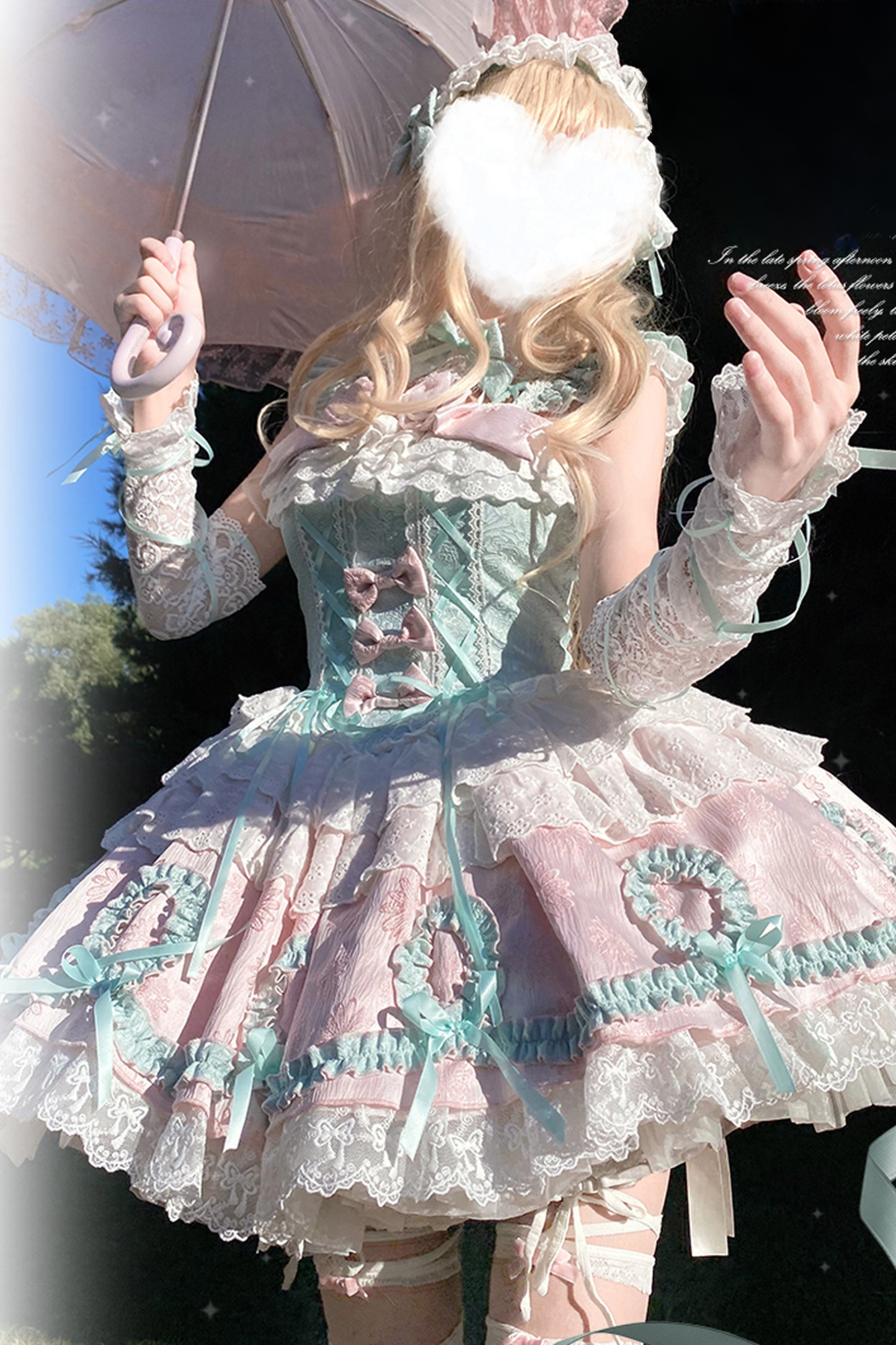Butterfly Princess Lolita Dress + Petticoat + Clip + Frill Sleeve Shirt