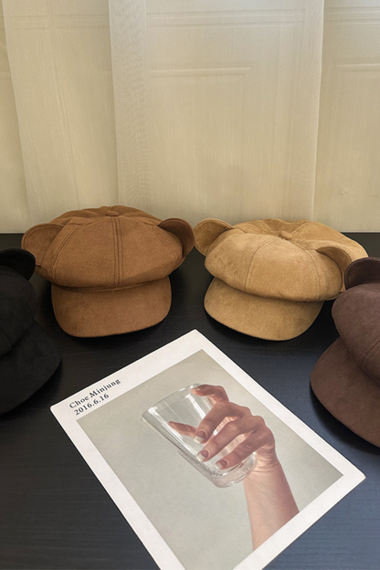 Bear Ear Suede Beret