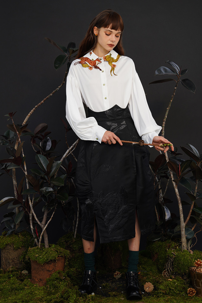 アニマルカラーレトロシャツ