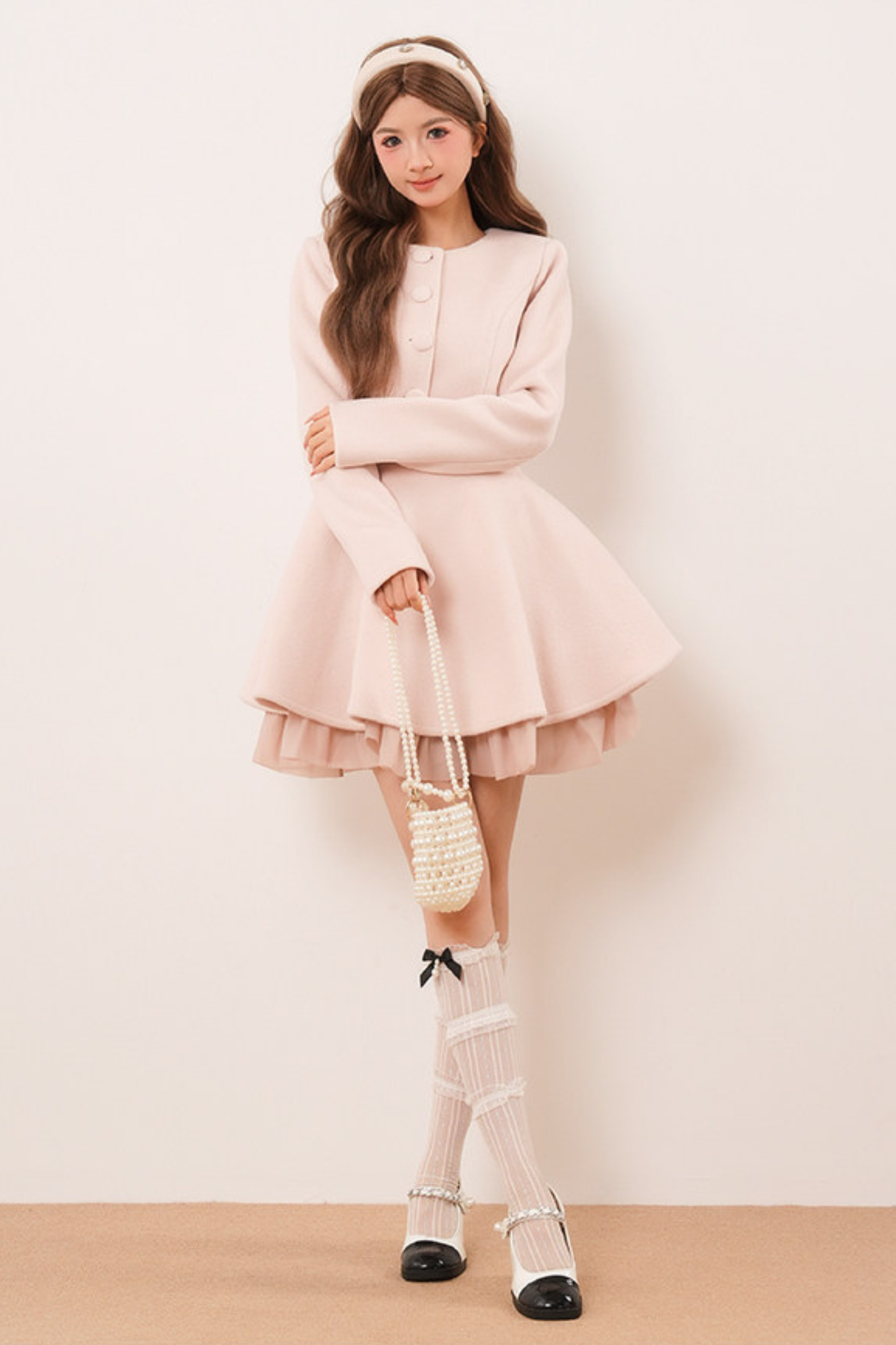 スイートパウダーショートジャケット+フレアドレス