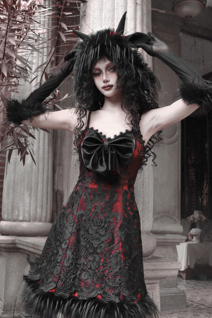 ダークゴシックスリムスリップドレス