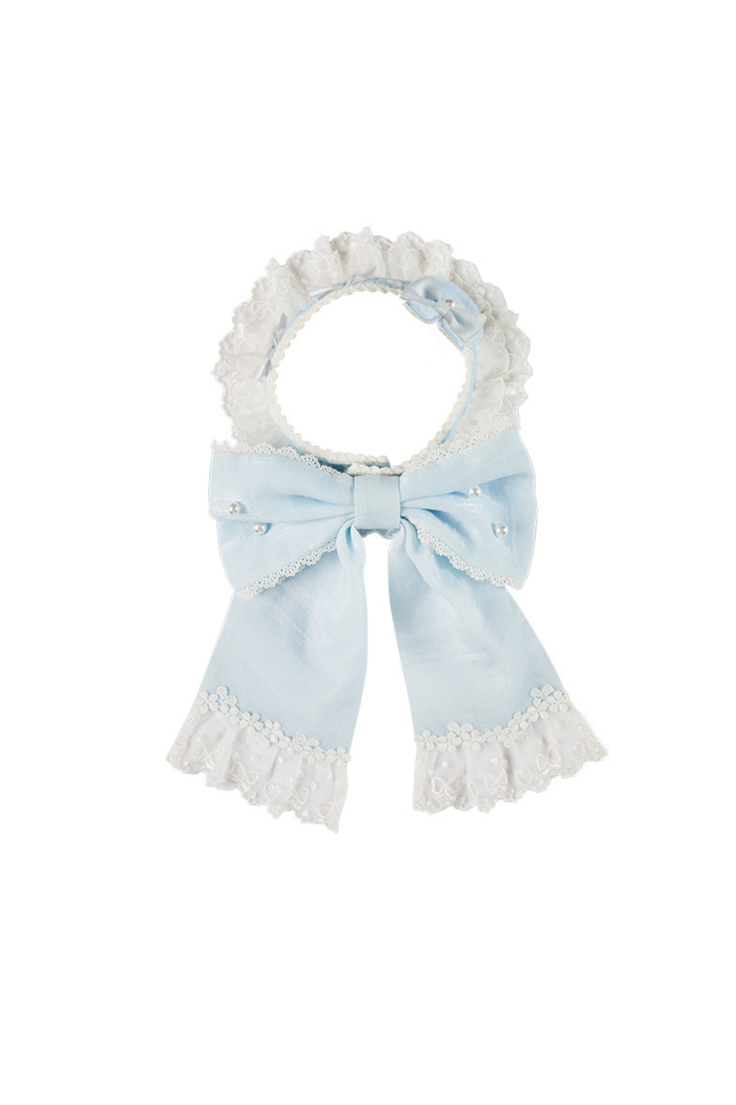 Lace Rabbit Ear Headband + Ribbon Necklace