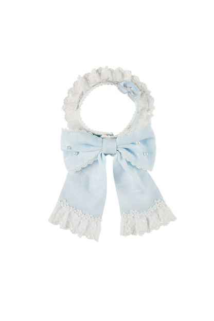 Lace Rabbit Ear Headband + Ribbon Necklace