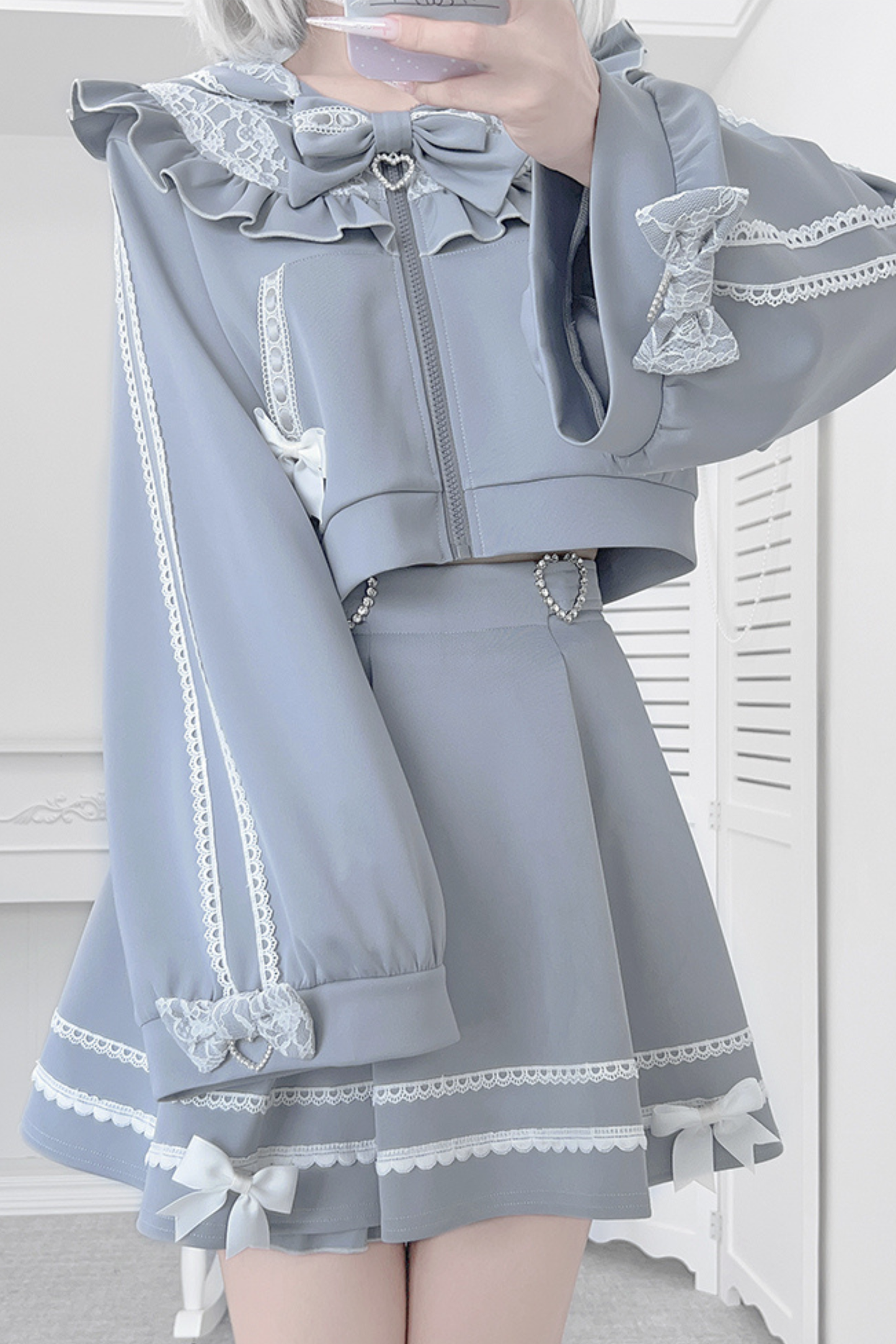 猫耳ダークフードパーカー+スカート