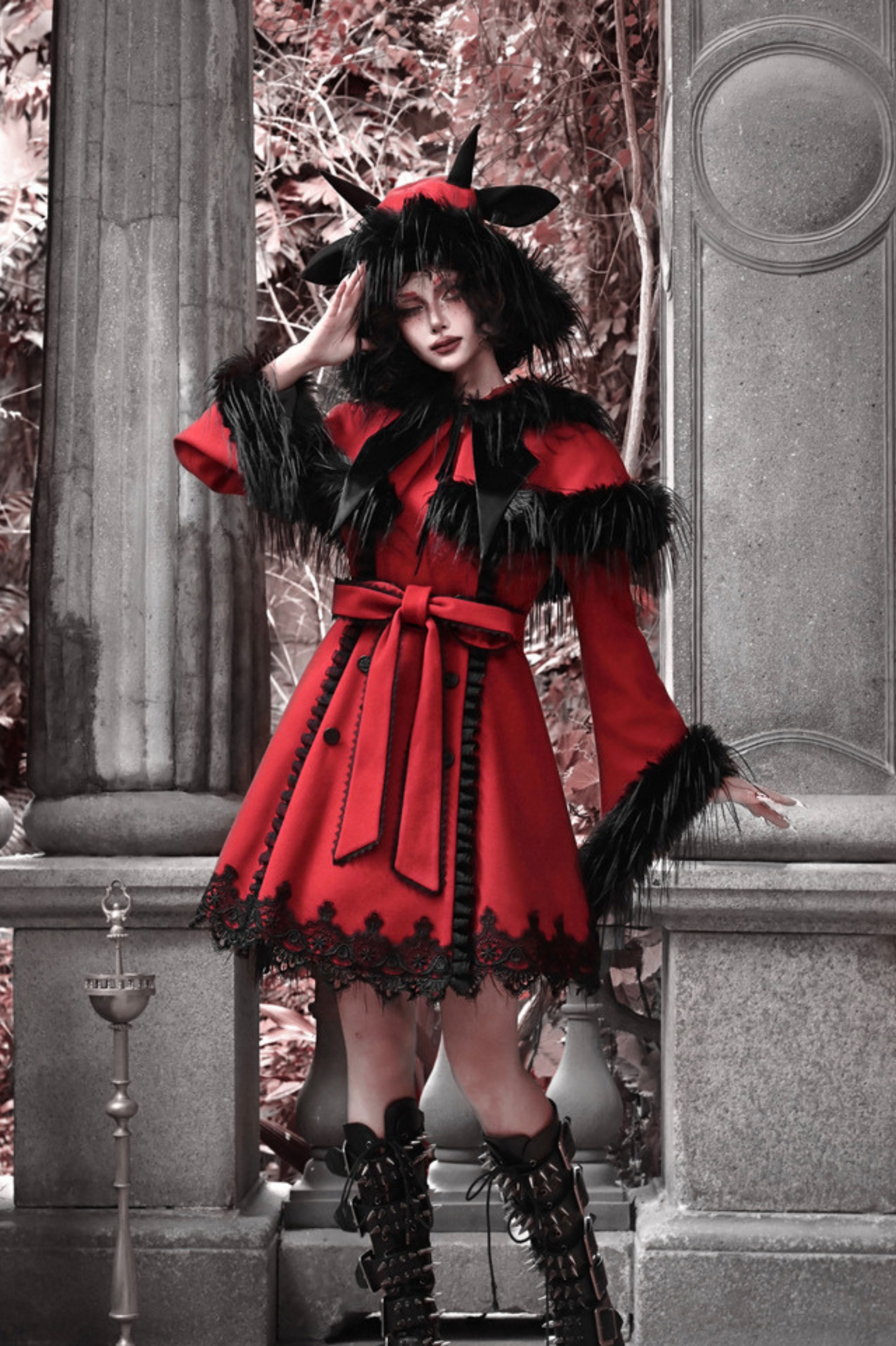 Gothic Carol Dark Cloak Bat Collar Coat