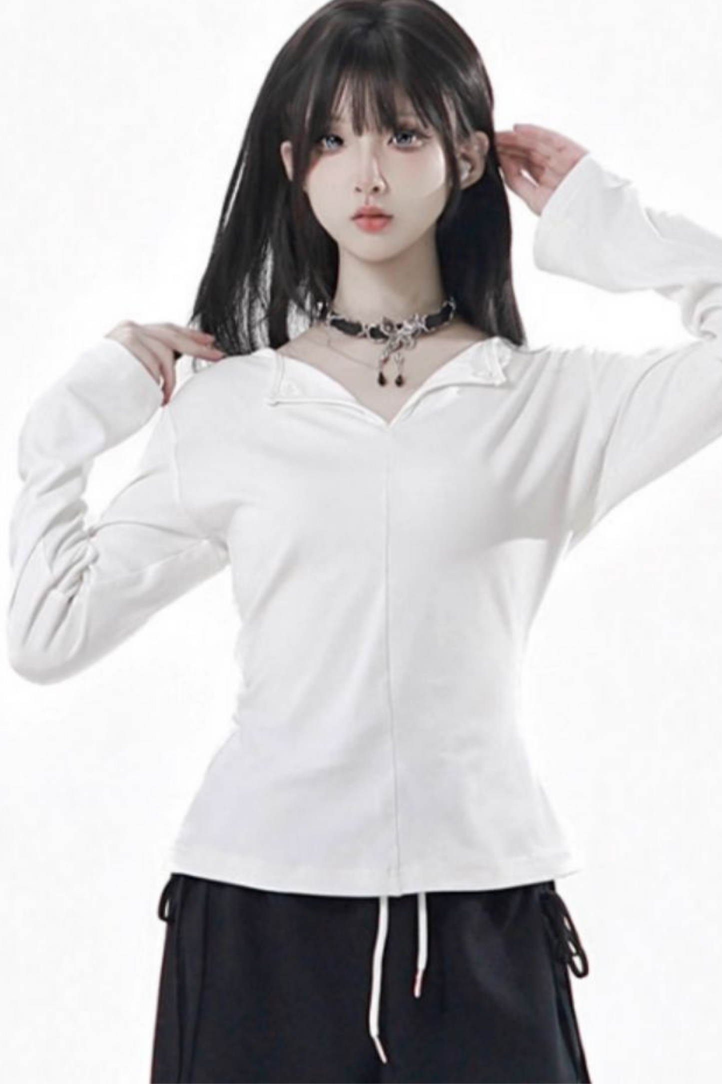 ステッチウエストベーシックトップス