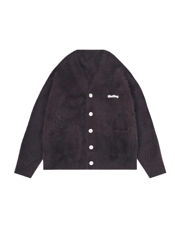 Cardigan Faux Fur Lazy Soft Wax Knit + Halter Neck Top