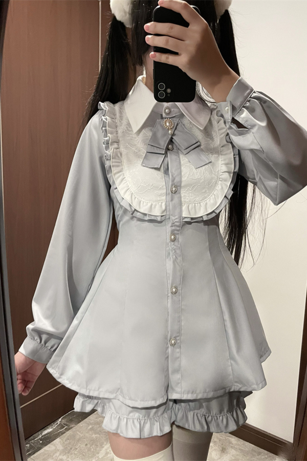 Check Peplum Doll Top + Shorts