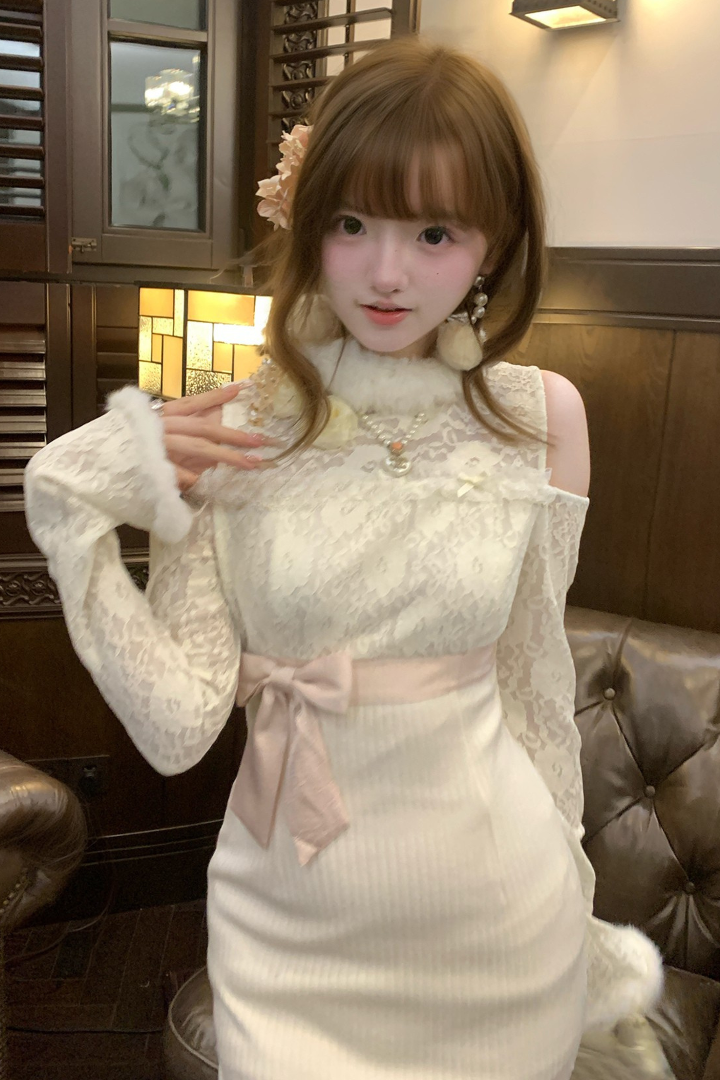 レースエレガントタイトドレス