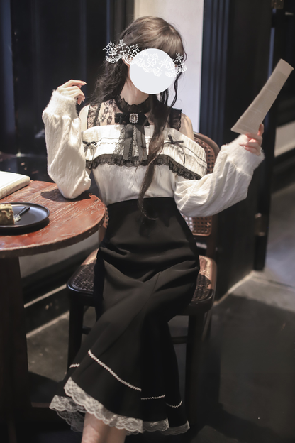 リボンニットオフショル＋マーメイドスカート＋ショートスカート＋リボン