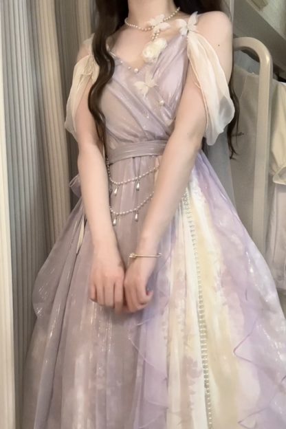 [Reservations] Sweet is Elegant Girly Dress + Shawl + Necklace