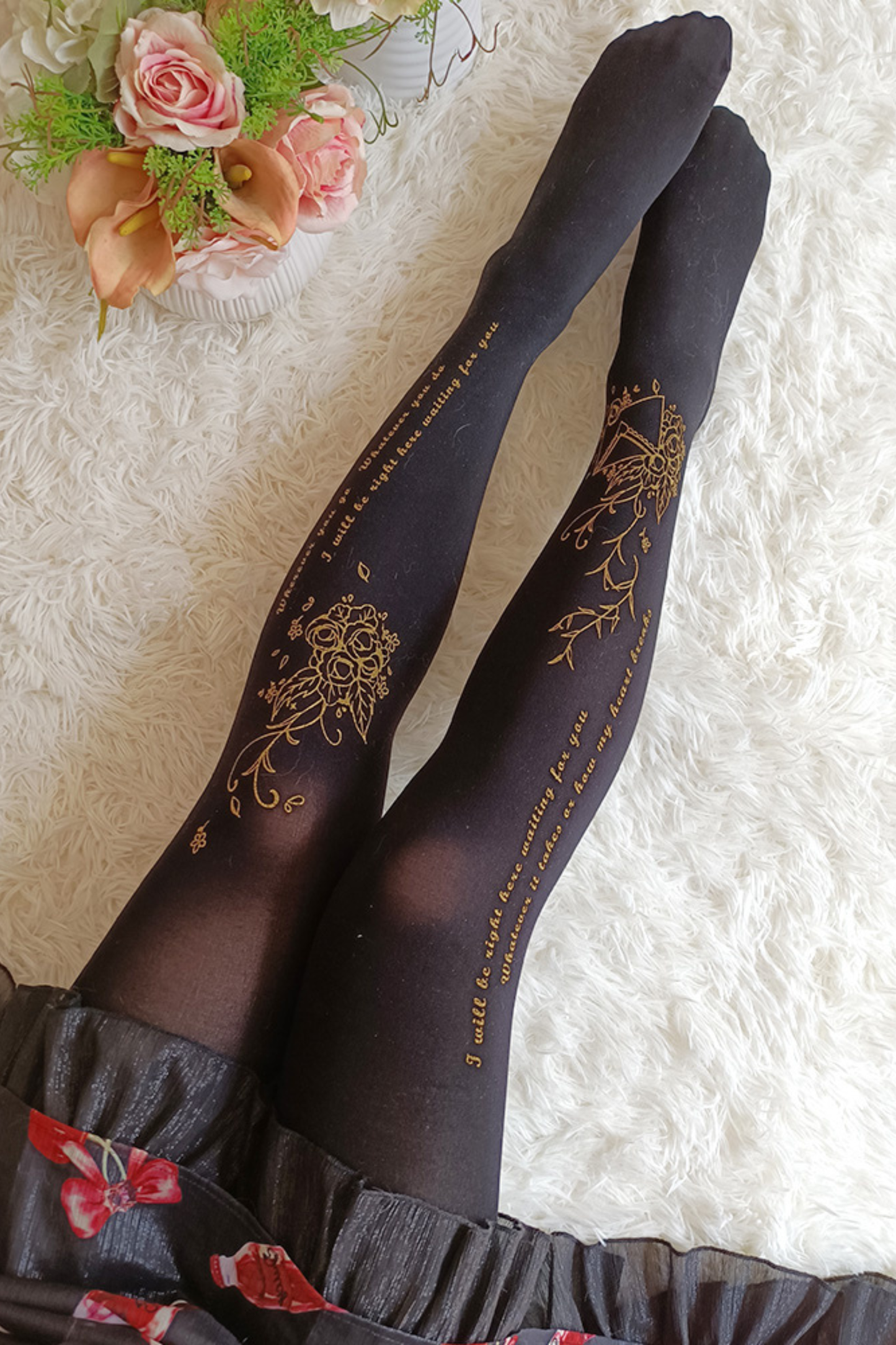 ローズポエムベルベットタイツ