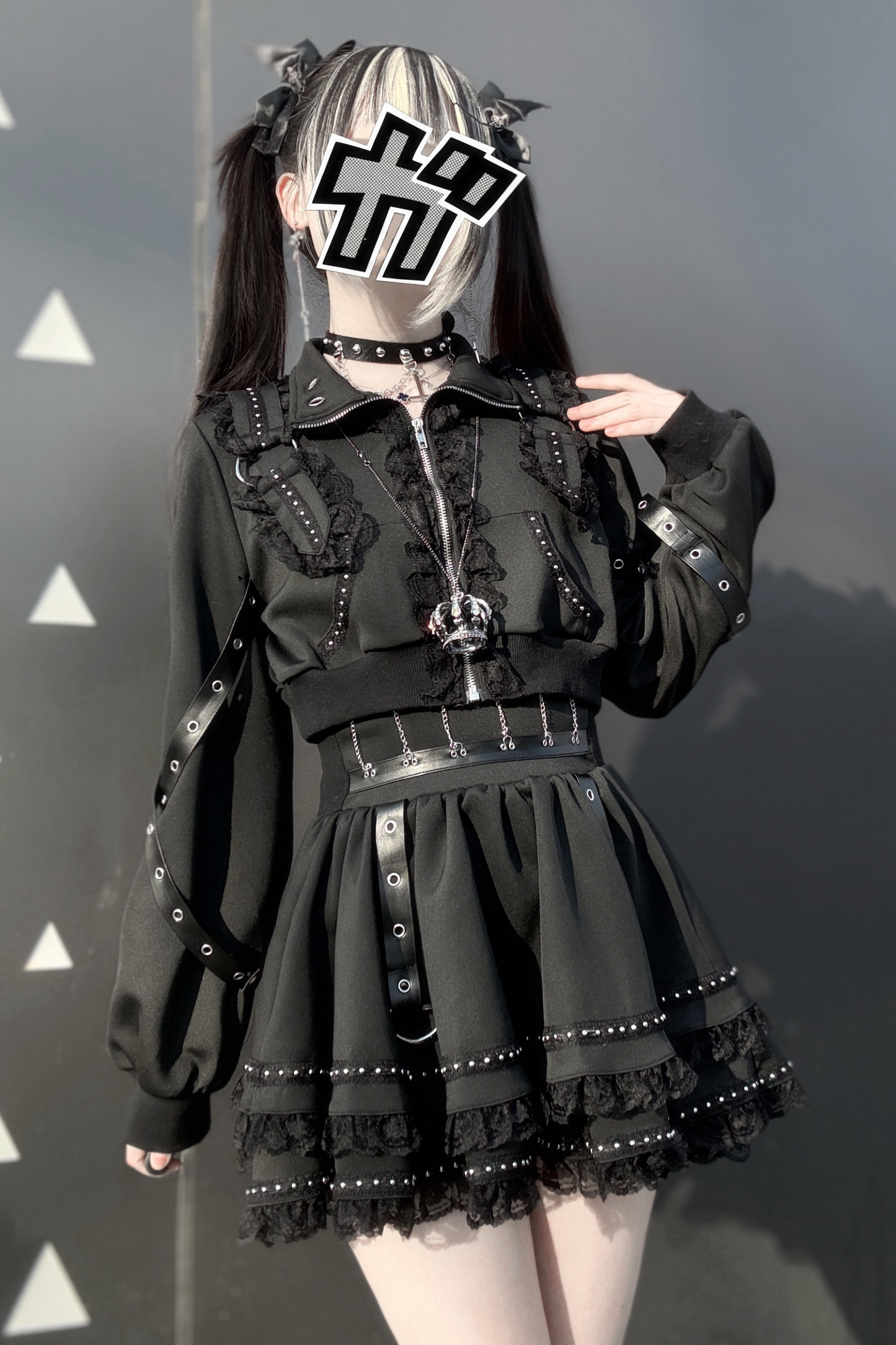 ダークサブカルスポーティジャケット+スカート