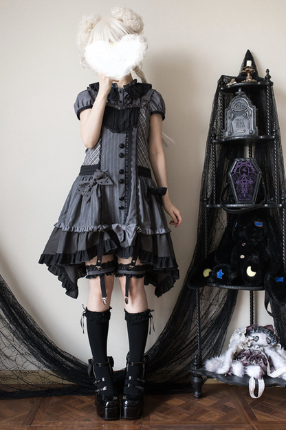 Striped Skirt + Leg Ring + Shirt