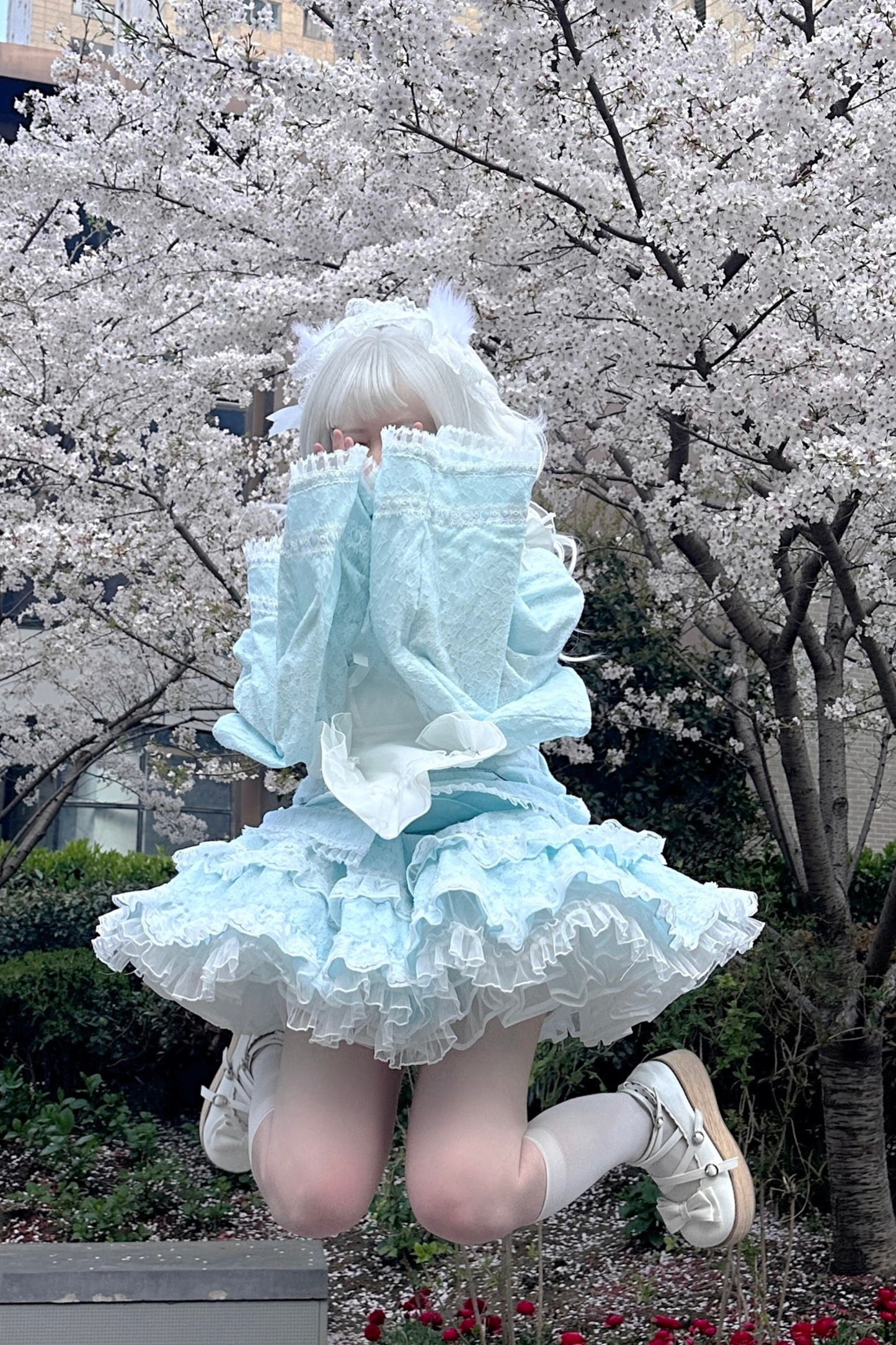 フルレースコットンエプロンサブカルチャースカート