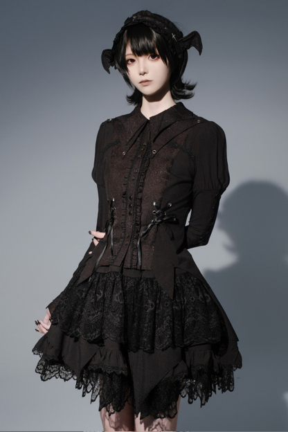 [Deadline for reservations: November 19] Camilla Spider Web Bat Gothic Dark Shirt