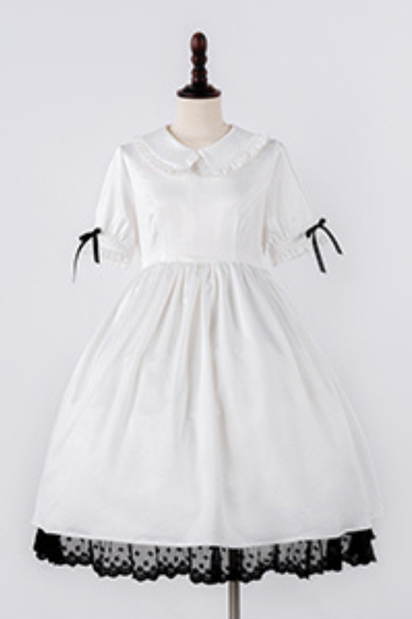 ランタンエンジェルメイドロリータドレス＋エプロン＋つけ襟