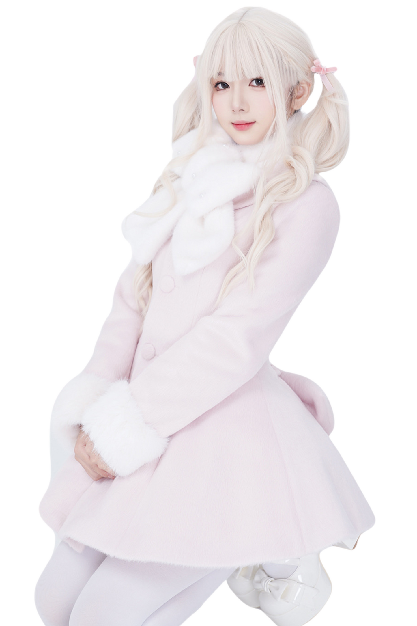 Sweet Imitation Fox Fur Girl Coat