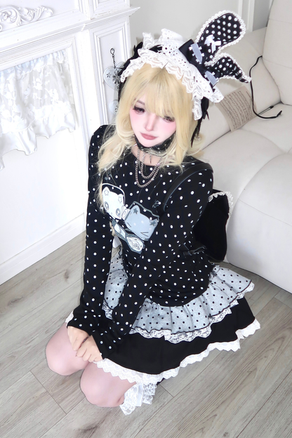 ゴシックドットスリムフィットトップス