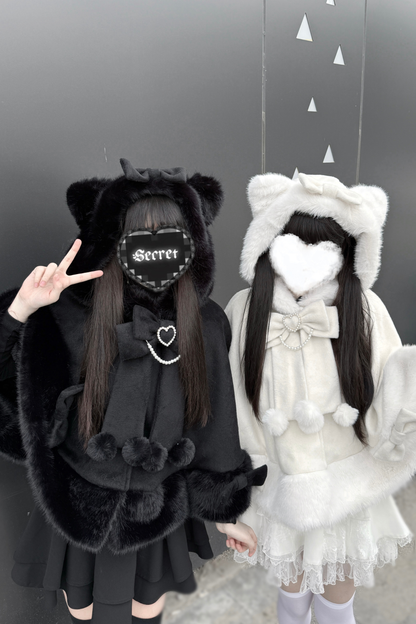 猫耳スノーケープ