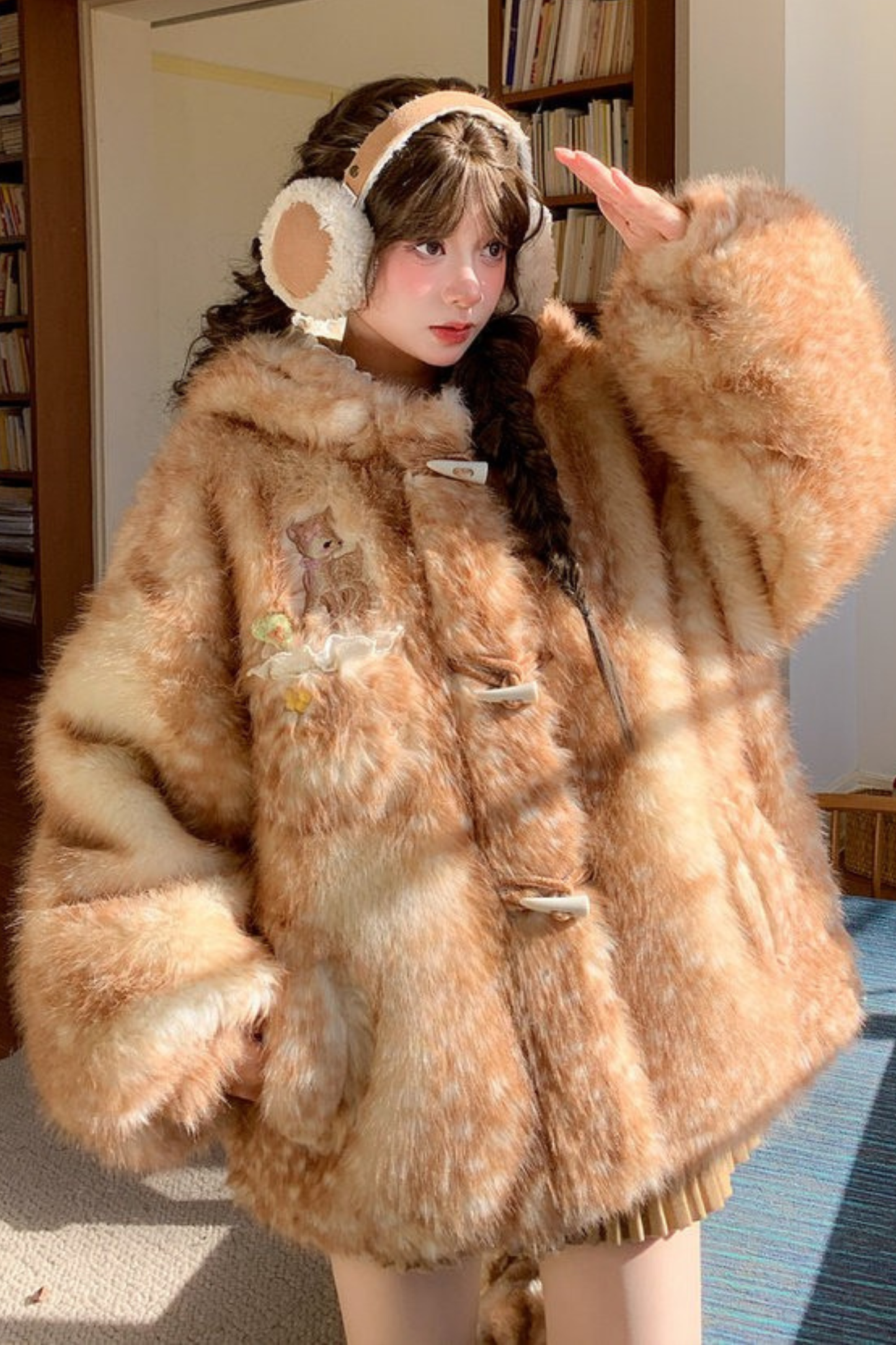 ラムフードボリュームファーコート