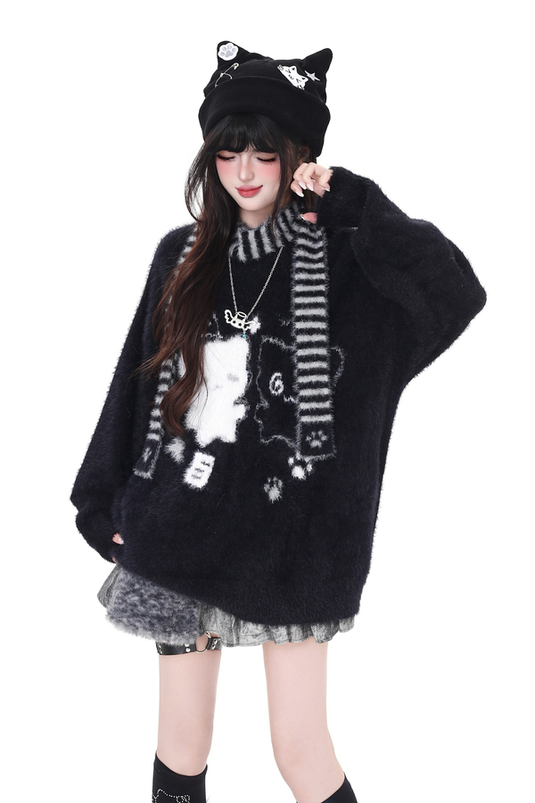 ワックスクルーネックルーズトップス