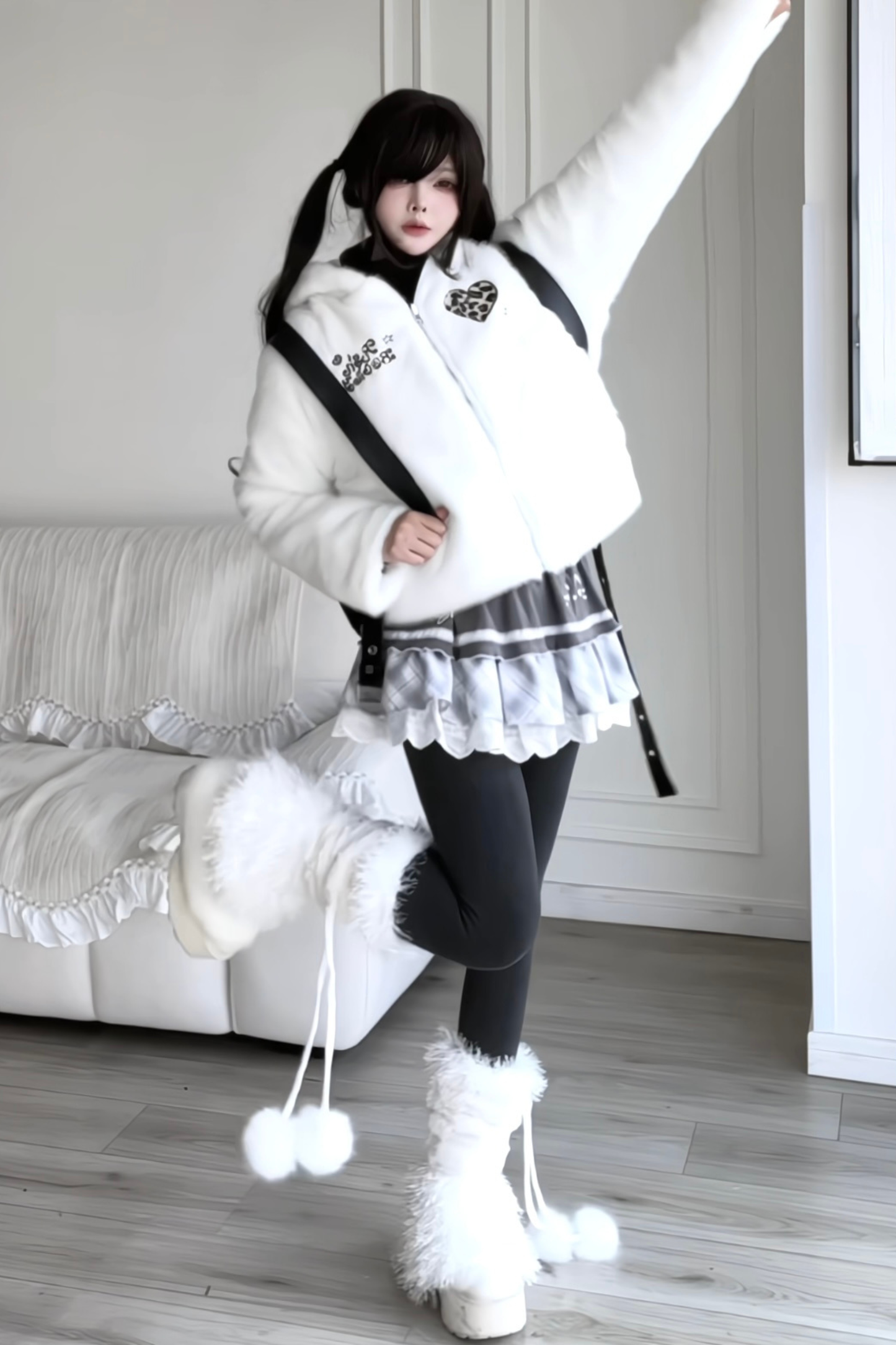 ファーベアフードリバーシブルジャケット