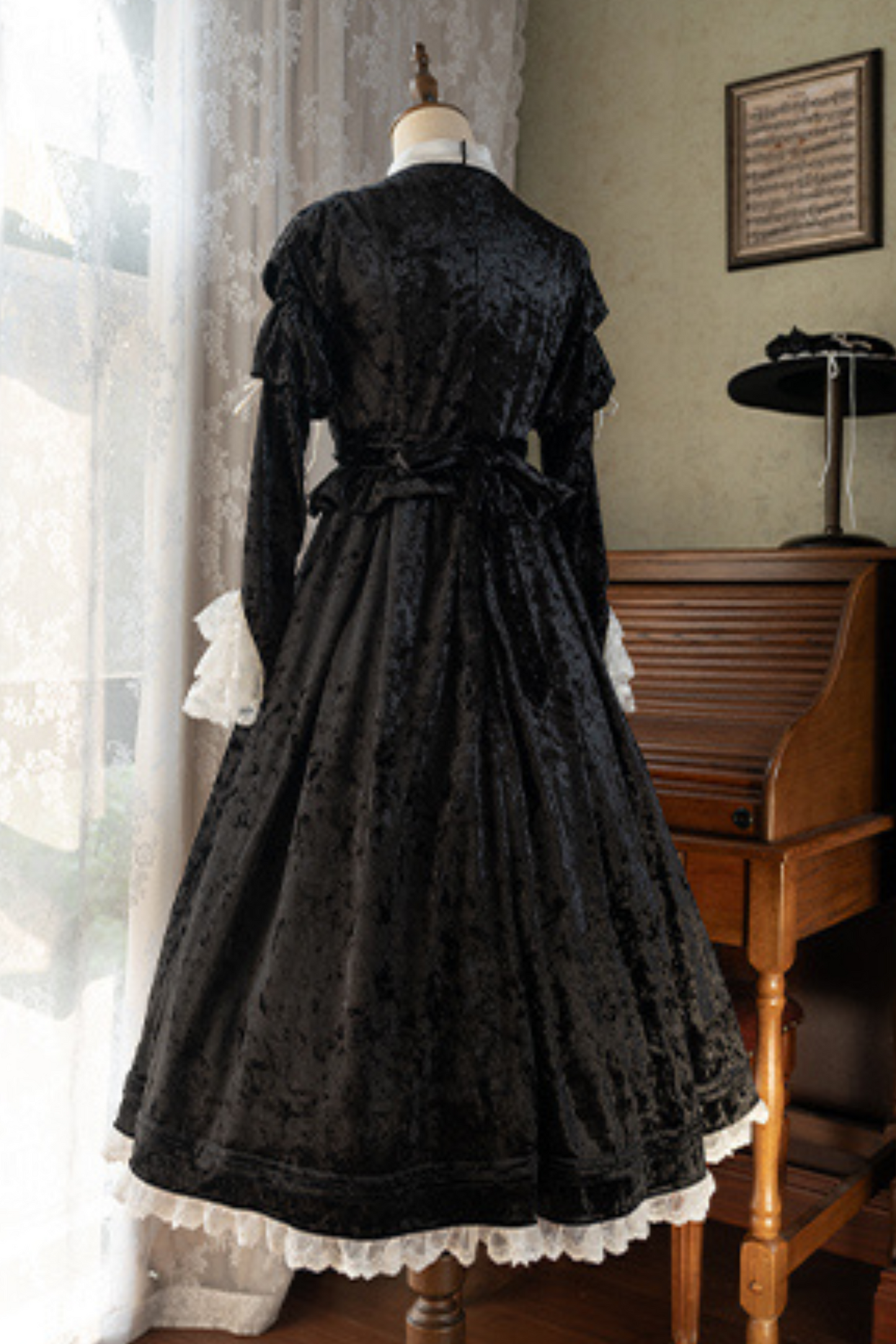 Dark Gothic Velvet Lolita Dress + Cloak + Hat