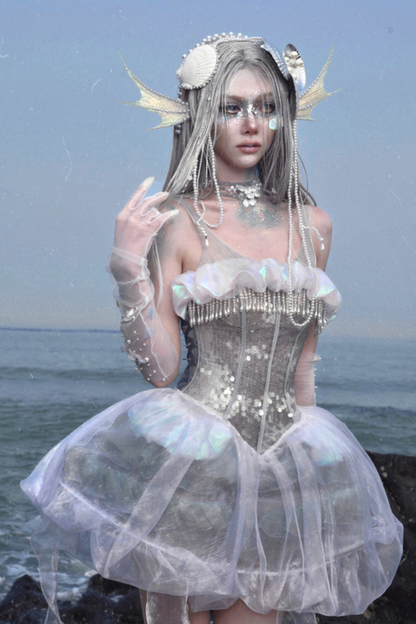 [Reservations] Heavy Duty Sequined Herringbone Jellyfish Beach Dress