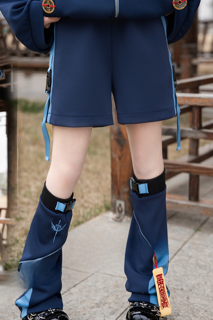 リトルゾンビコスプレフードパーカー+ハーフパンツ+レッグウォーマー