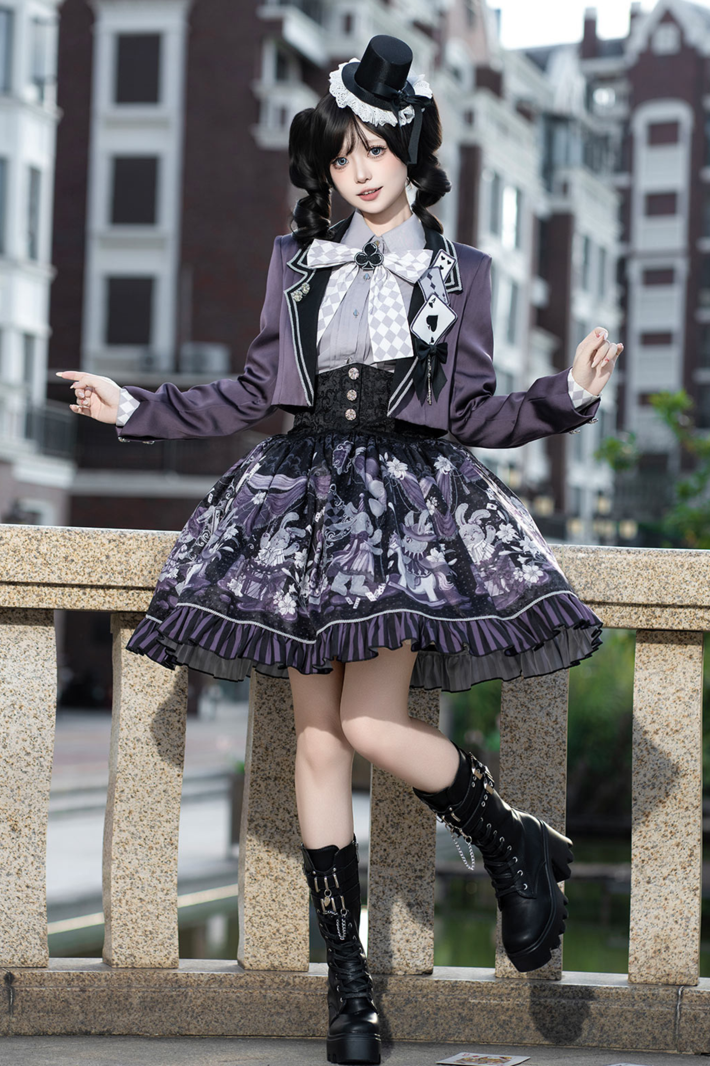 ナイトアリスマジックシアターロリータスカート+シャツ+ショートジャケット