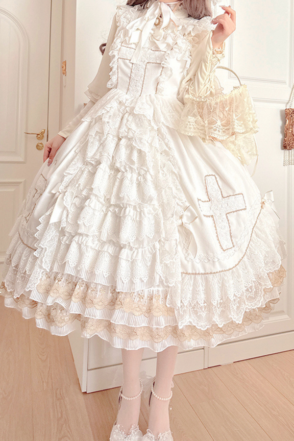 Angel Candy Friedall Flower Wedding Dress + Shawl + Bonnet