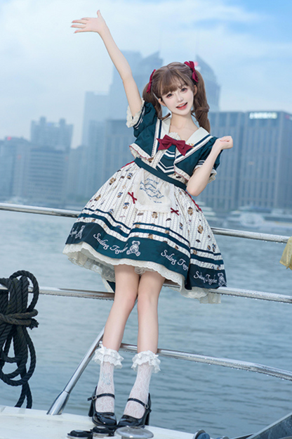 Jasmine Bear Marine Design Jumperskirt + Short Outerwear