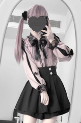 레이스 다크 스위트 셔츠 + 스커트