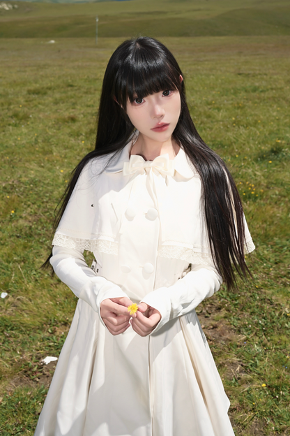 Cape Dark White Girl Dress