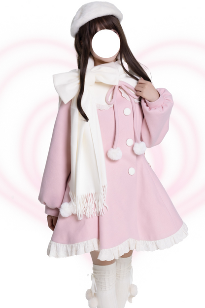 Calf Wool Bell Sweet Girly Coat