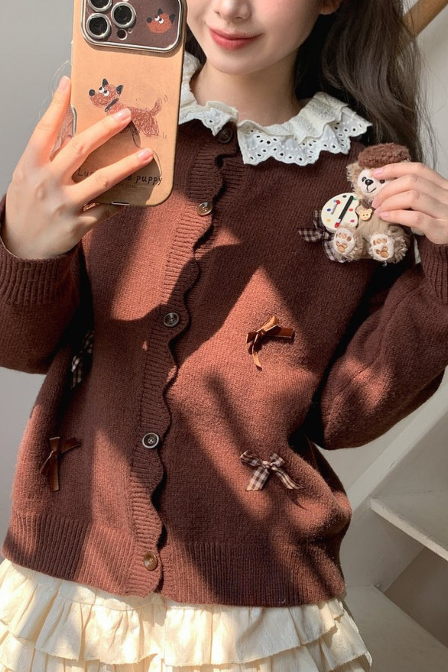 スウィートリボンニットカーディガン