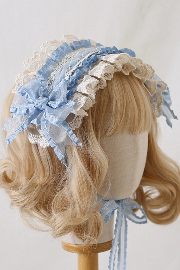 フラワーフリルロリータヘッドバンド