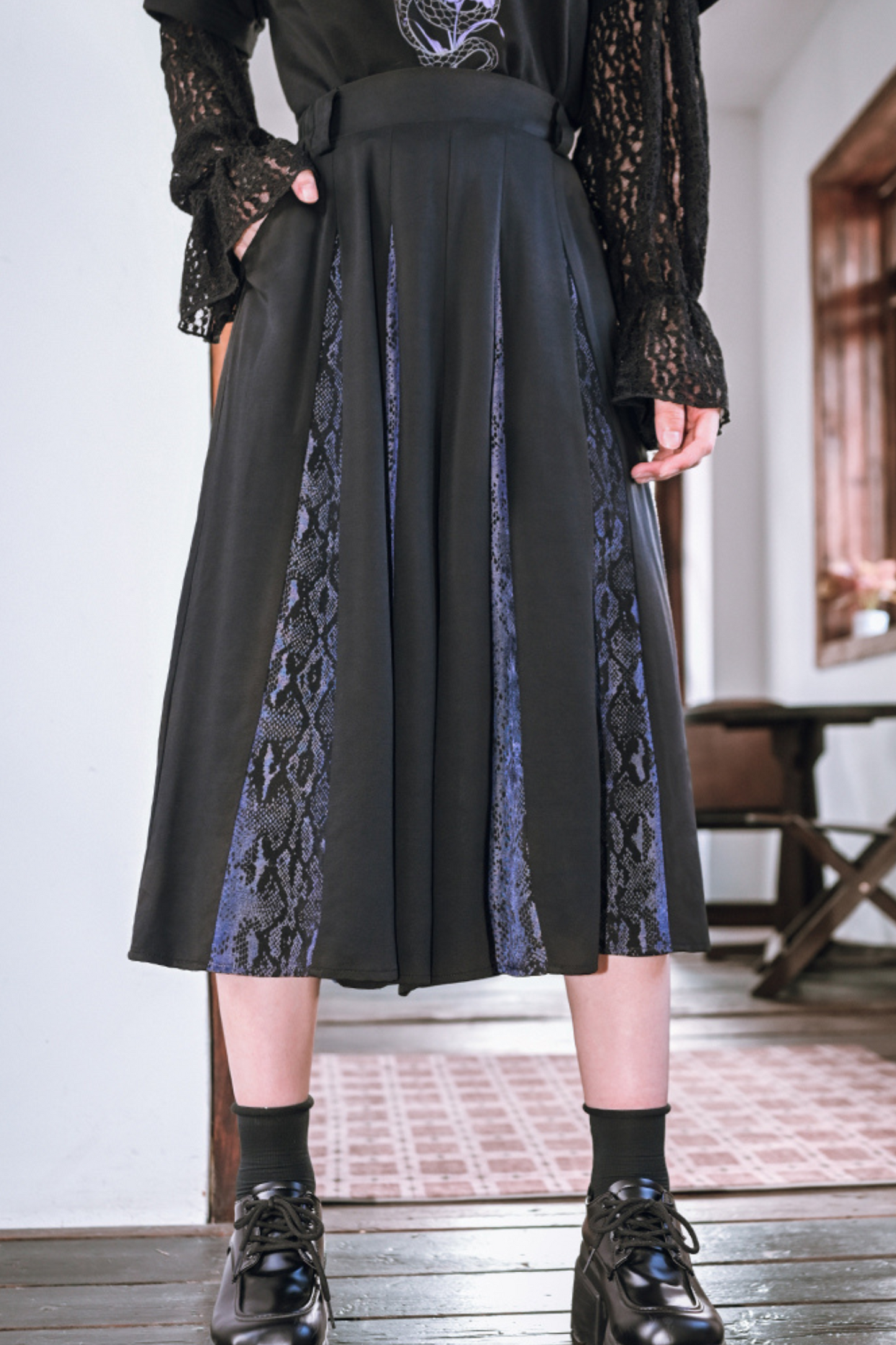 Ragment Splicing Printed Cropped Pants