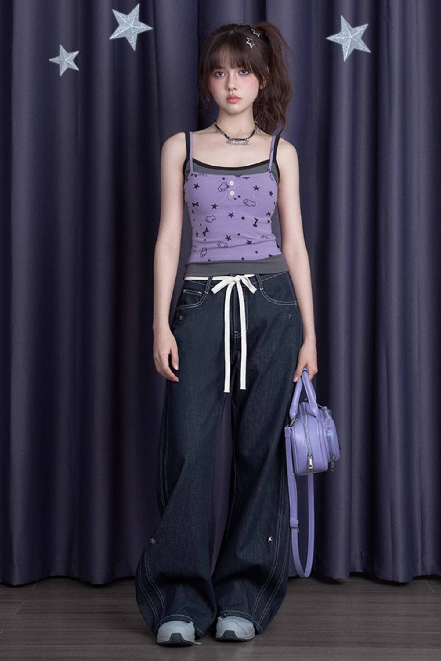 ツートンカラースプライスタンクトップス