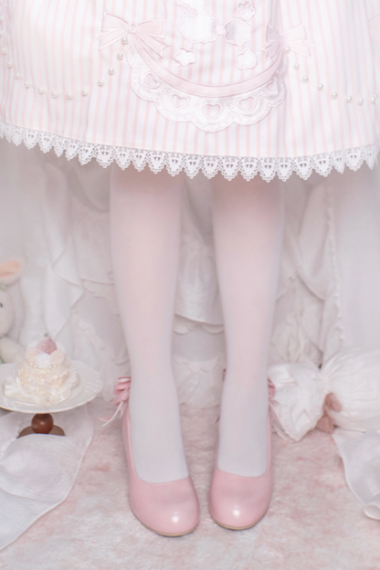 レトロドットハートロリータスイートシューズ