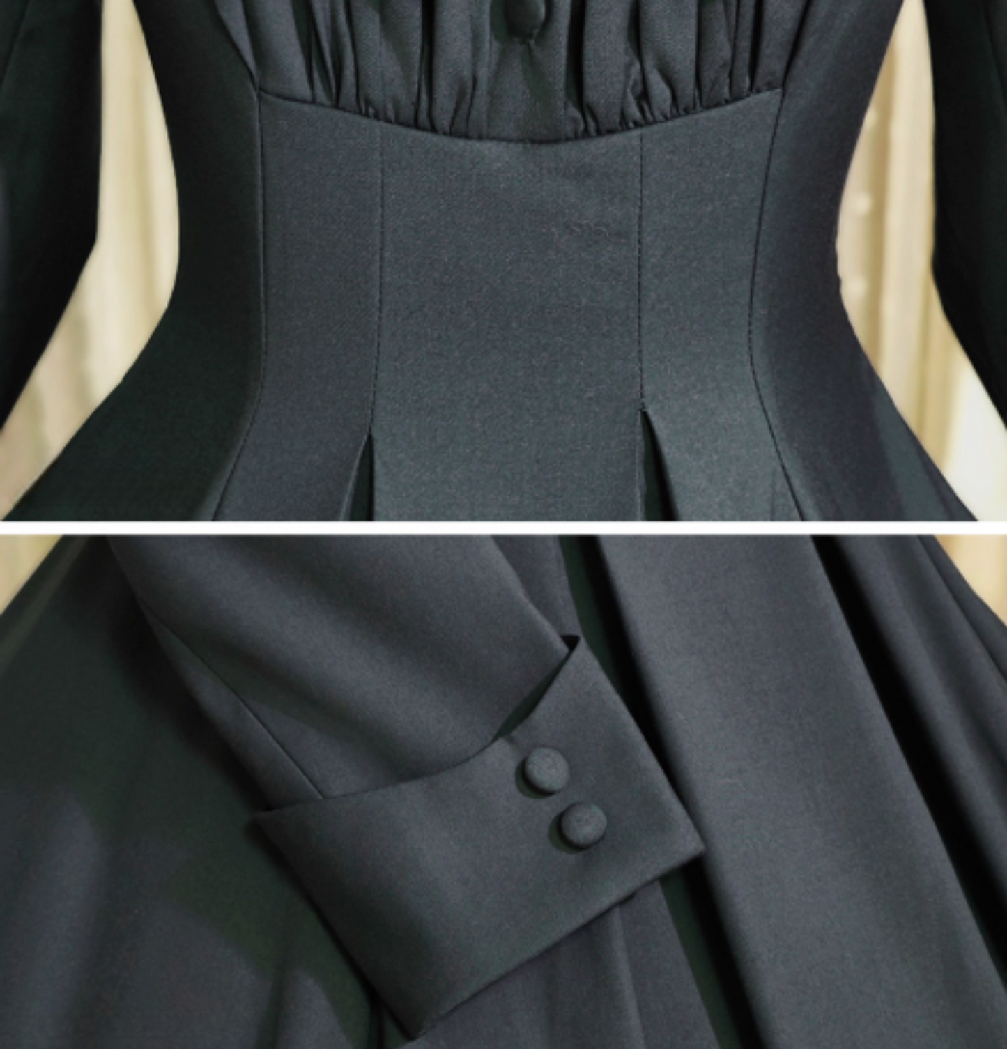 【12月9日予約締切】エレガントロングスリーブフリルリボンドレス