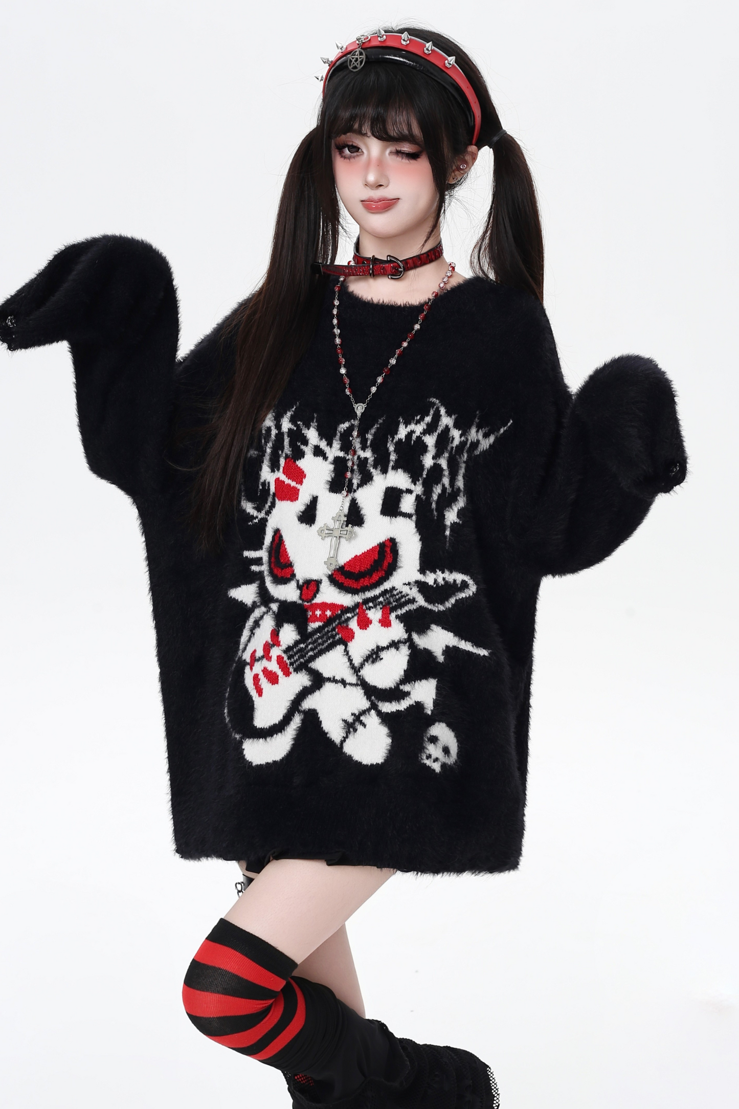 ロックベアルーズクルーネックトップス